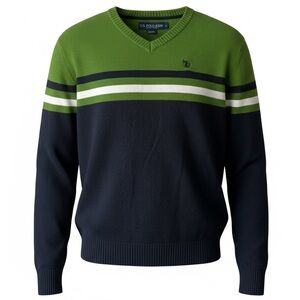 Polo by Ralph Lauren Men's Green and Black Sweater